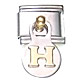 Dangle letter - H - 9mm classic Italian charm